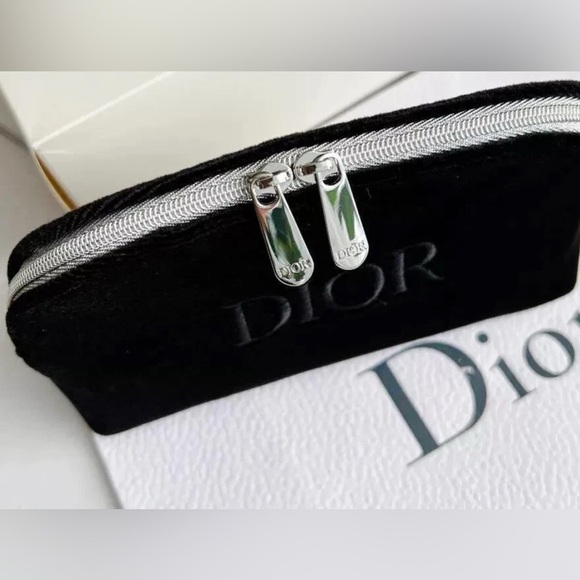 Dior  Black Velour Clutch Cosmetic Pouch Limited Edition VIP Gift Brand New - Picture 3 of 7